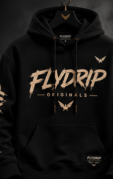 Flydrip Brush Hero Hoodie — Onyx Gold — view 1
