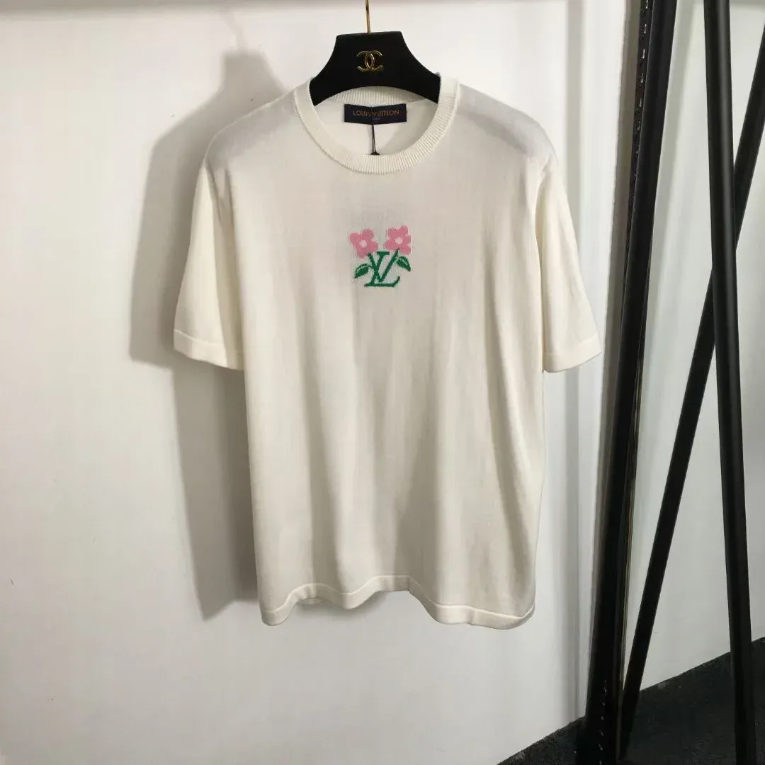 Ivory Floral Logo Tee