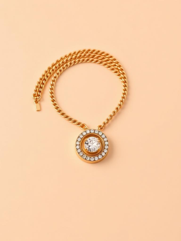 Iced Halo Pendant — 18K