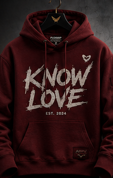 Know Love Hero Hoodie — Burgundy
