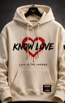 Know Love Hero Hoodie — Cream