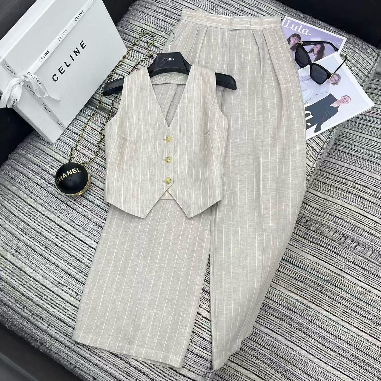 Linen Vest & Pant Set