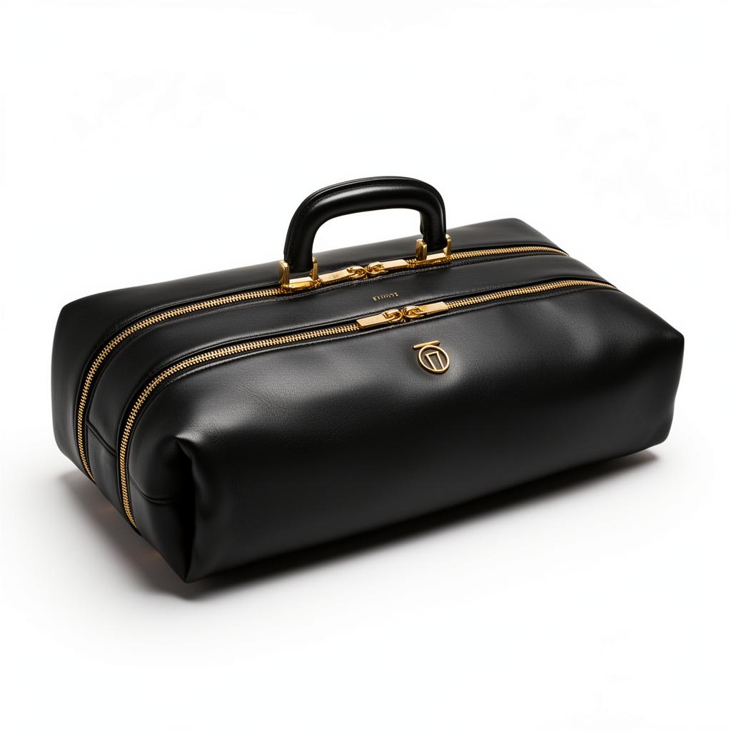 Halo Onyx Leather Garment Bag