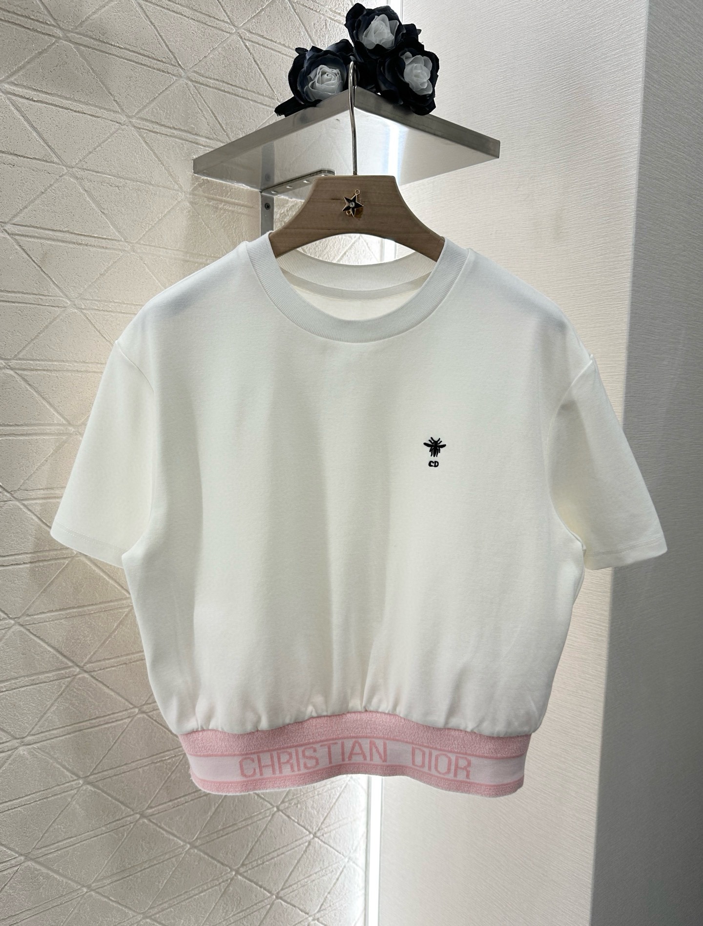 Pink Hem Crop Tee